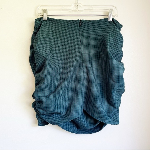 Zara pin up skirt Plaid gingham mini grunge goth punk dark academia cinched XL - Picture 2 of 7